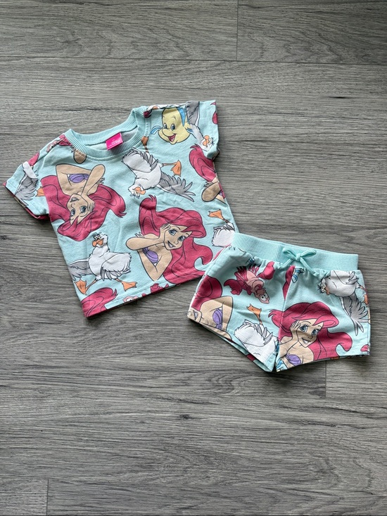 Disney Other - Disney Little Mermaid Teeshirt & Shorts Set Size 12M